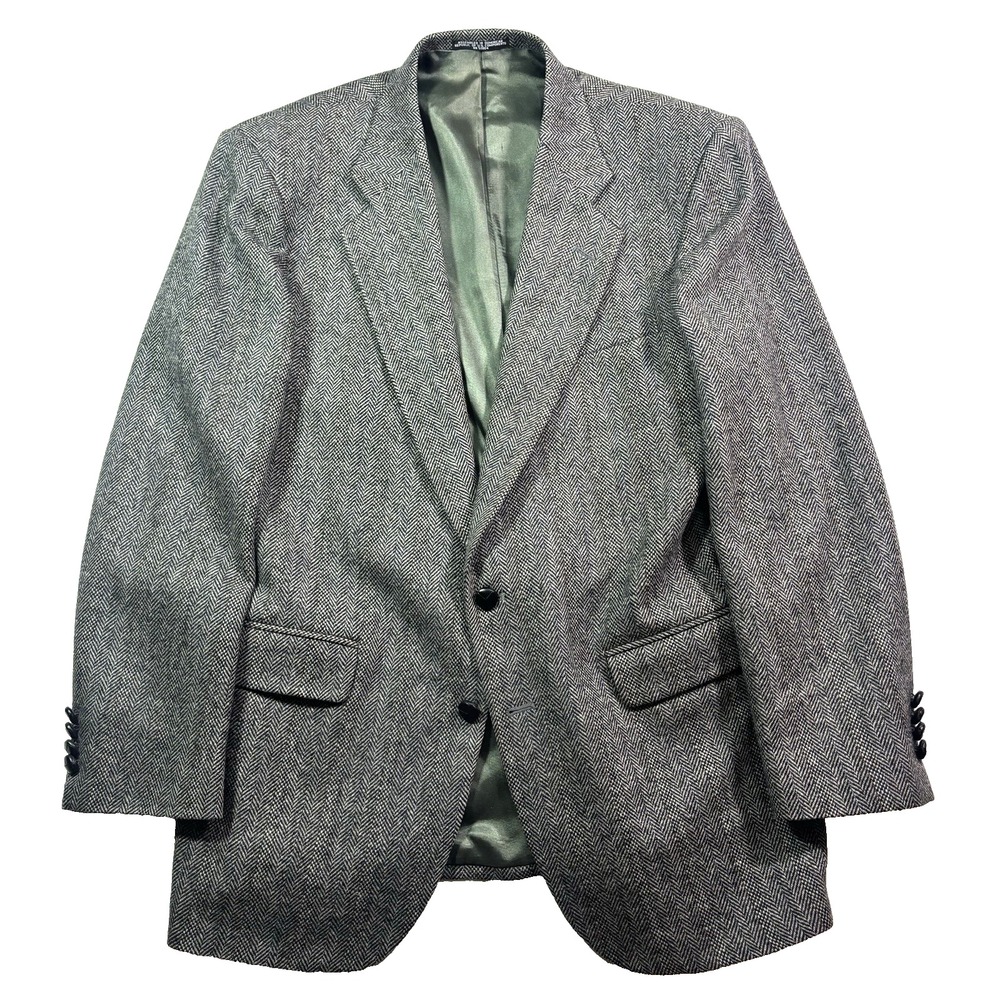 vtg‎ 90s herringbone tweed Woolrich blazer jacket sport suit coat wool 42L